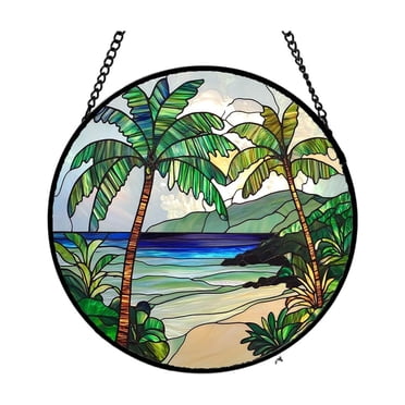 Stained Glass Window Hanging For Home Garden Colorful Light Ornament 50 Ft Garland No Wire Gemstones And Christmas Beaded Garland with Lights Stocking Hangers Ties Stained Glass Hangers for Windows