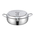 thumbnail image 2 of JMYHOAM Kitchen Gadgets Deeps Fryer Pot Tempura Frying Pot with Lid 304 Stainless Steel with Temperature Control and Oil Drip Drainer Rack for Kitchen French Fries Home and Kitchen on Clearance, 2 of 7