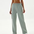 thumbnail image 2 of zbxnLI Womens Cargo Sweatpants Drawstring Elastic Waist Jogging Pants Athletic Running Pants Multi-pockets, 2 of 5