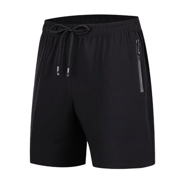 Pisexur Men's Shorts Zipper Pocket Elastic Waist Stretch Summer Casual Beach Cargo Pants