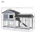 thumbnail image 2 of Topcobe Rabbit Hutch, Wooden House with Sliding Tray, Chicken Coop Bunny Cage for Small Animals, Gray, 2 of 4