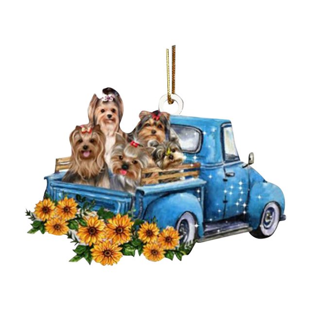 RKSTN Fall Decorations for Home Acrylic Car Puppy Pendant Auto Parts Key Pendant Backpack Pendant Small Decorations