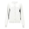 thumbnail image 3 of DEXIANG Women Knitted Spring and Autumn Round Neck Sweater Long Sleeve Solid Color All Cardigan Jacket Work Cardigans for Women Womens Long Cardigan Popcorn Tops for Women Open Front Duster for Women, 3 of 4