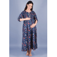 thumbnail image 3 of DWEEP SARA Blue Block Printed Maternity Dress, XL/42, 3 of 5