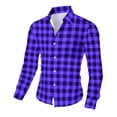 thumbnail image 4 of Timdgard Button down Shirts for Men Fall Plaid Lapel V Neck Long Sleeve Shirts Work Casual Tops, 4 of 8