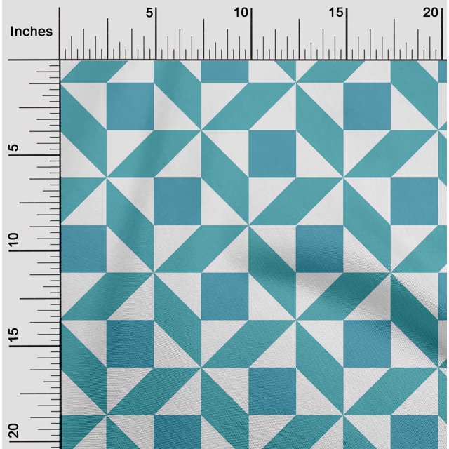 oneOone Cotton Poplin Fabric Triangle|Parallelogram & Square Geometric Print Fabric By The Yard 42 Inch Wide