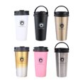thumbnail image 4 of Decodeary Stylish Stainless Steel Car Coffee Mug Sip In Style On Move Coffee Lovers pink 500ml 1Set, 4 of 6