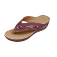thumbnail image 2 of Gspmoly Sandales à Enfiler pour Femmes, Mode Femmes Décontractées Bout Rond Pantoufles Confort Plage Décontractées Semelle Antidérapante Chaussures Pantoufles d'Été pour Femmes Bordeaux 42, 2 of 9