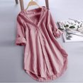 thumbnail image 2 of Besolor Women's Plus Size Button down Shirts Striped Collared Long Sleeve Tops Casual Loose Fall Spring Blouse, 2 of 6