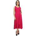 thumbnail image 1 of Bimba Womens Designer Rayon Dress With Pockets Solid Crimson Maxi With Scarf - 16, 1 of 6