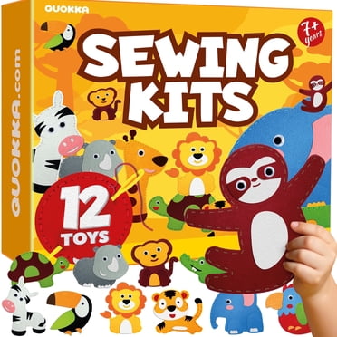 Quokka Kids Crafts Ages 4-8 - Arts Crafts for Kids Ages 6-8 - Wild Animals Sewing Kit Basic