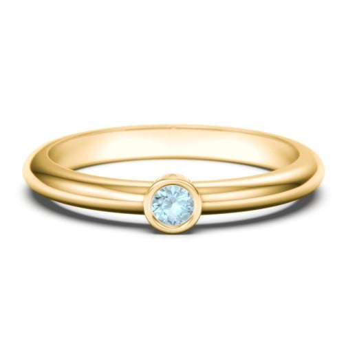 Classic Bezel Set Birthstone Ring - Blue Topaz (December)