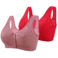 thumbnail image 1 of biudgviw Front Closure Bras for Women 2 Pc Wireless Push up Full Coverage Plus Size Bras Supportive Everyday Bralettes, 1 of 2