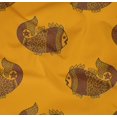thumbnail image 4 of oneOone Organic Cotton Poplin Twill Fabric Fish Block Printed Fabric 1 Yard 42 Inch Wide, 4 of 4
