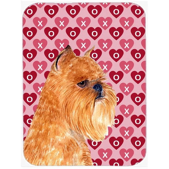 Carolines Treasures SS4494LCB Brussels Griffon Hearts Love & Valentines Day Glass Cutting Board- Large