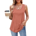 thumbnail image 2 of Dealovy Womens Tank Tops Sleeveless Casual Summer Solid Color Loose Fitted Casual Flowy Basic Tees Outfits, 2 of 7