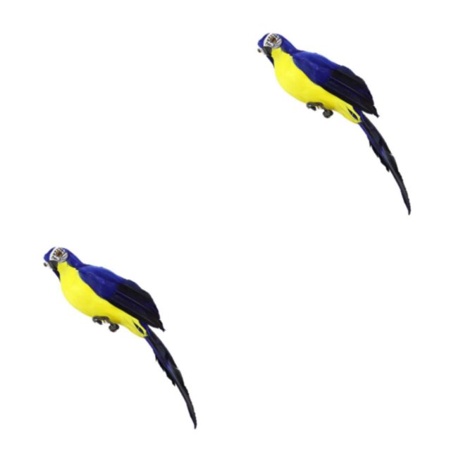VONKY Simulation Parrot Statue Party Favors for Tree Yard Patio Home Lawn Wall Blue 25x7cm 2Set