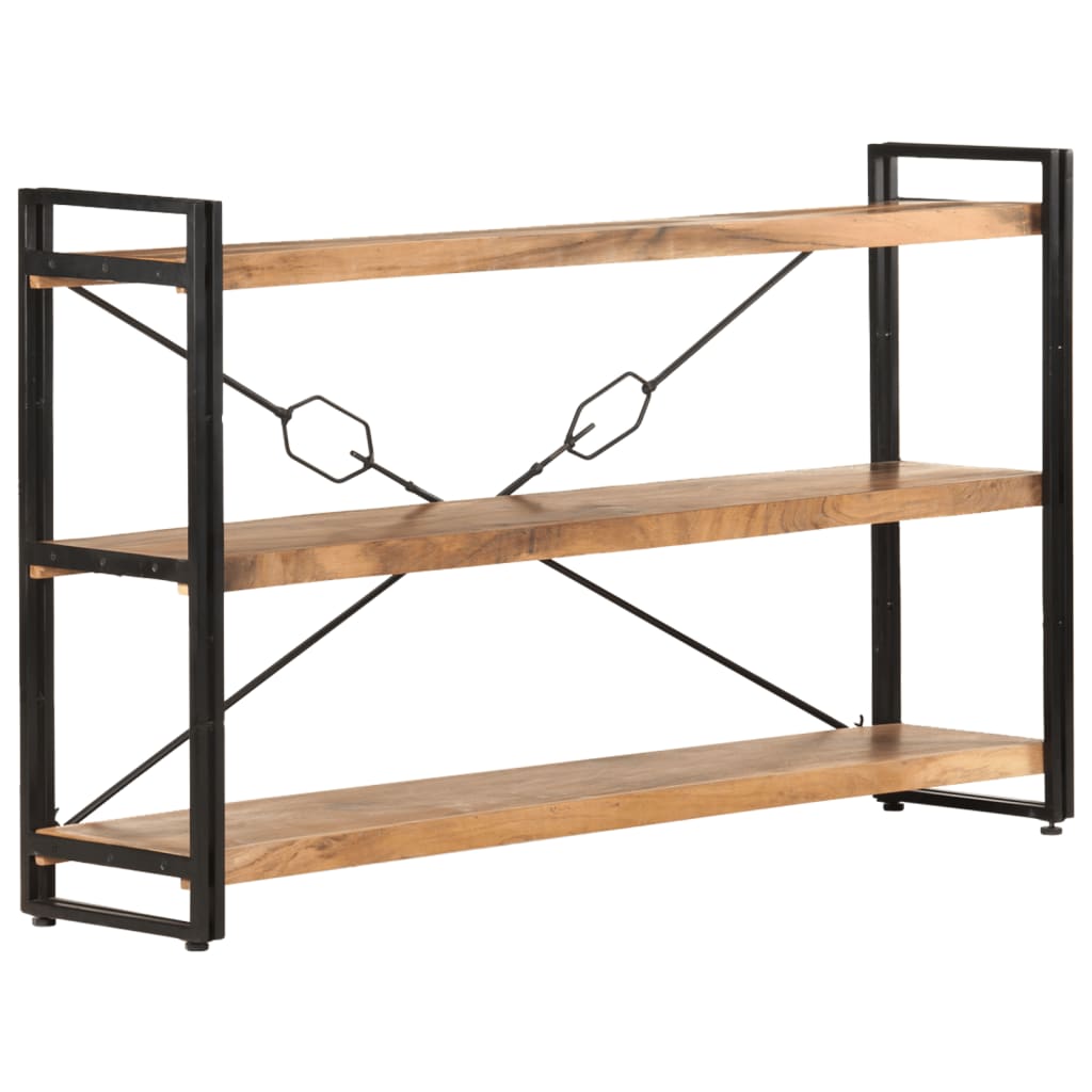 vidaXL 3-Tier Bookcase 140x30x80 cm Solid Acacia Wood