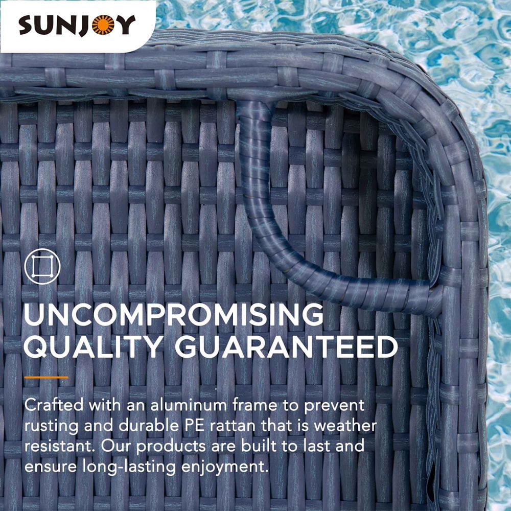 Sunjoy Floating Pool Canopy with Add-on 36x24 in. Wicker Tray,Gray