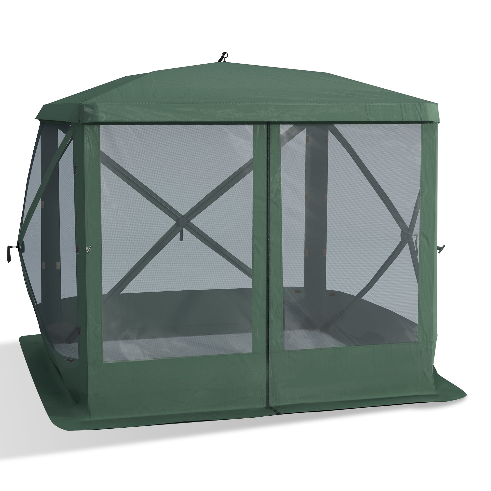 Outsunny Pop-Up Screen House Gazebo Camping Instant Setup Tent, Green