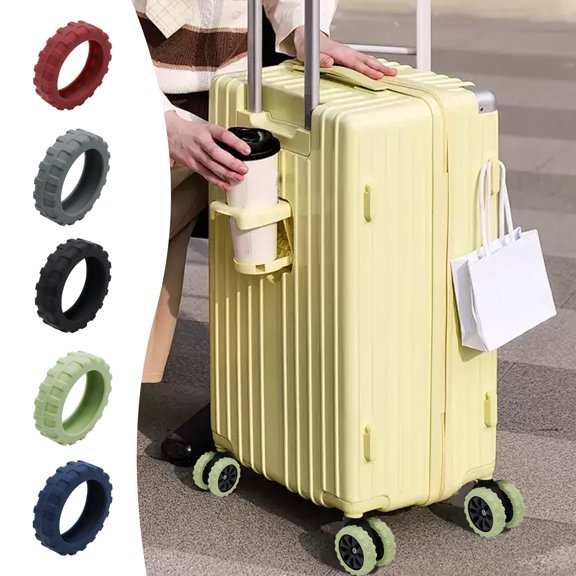 4 Pcs Housses de Roues de Bagage, Housse de Roues de Valise, Protecteur de Roues de Bagage, Housse en Silicone pour Roulettes de Bagage Cabine, Étui en Silicone pour Roues Pivotantes de Bagage avec Résistance à l'Usure, Anti-Bruit (Noir)