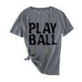 thumbnail image 5 of 2021 Femmes Concise Mode Lettre Imprimé Cou Manches Courtes Tops T-shirt pour les Femmes, 5 of 5