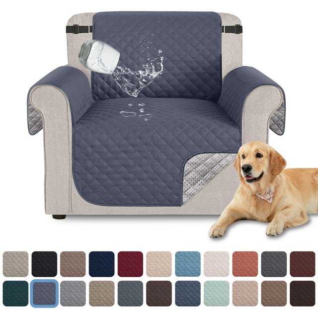 CHOK 100% Waterproof Sofa Cover Non Slip Couch Cover Machine Washable Slipcover Leakproof Furniture Protector for Dogs Kids Pets Dark Gray Sofa