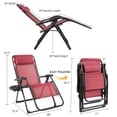 thumbnail image 2 of Gymax Chaise Longue Inclinable Pliable Zéro Gravité avec Plateau Porte-Gobelet et Coussin Rouge, 2 of 7