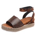 thumbnail image 1 of Womens Platform Wedge Sandals Espadrille Open Toe Ankle Strap Rhinestones Flatform Sandal, 1 of 8