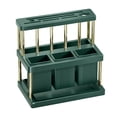 thumbnail image 2 of Kitchen Utensil Organizer Rack | Multifunctional Cutlery Knife Holder, Classified Storage for Forks Spoons Chopsticks, Double-Layer Plastic Stainless Steel, Water Drainage | White Green | 25x23x16cm, 2 of 9