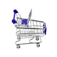 thumbnail image 2 of Baby Kids Simulation Mini Shopping Cart Toys Handcart Supermarket Storage Basket Trolley Toy, 2 of 3