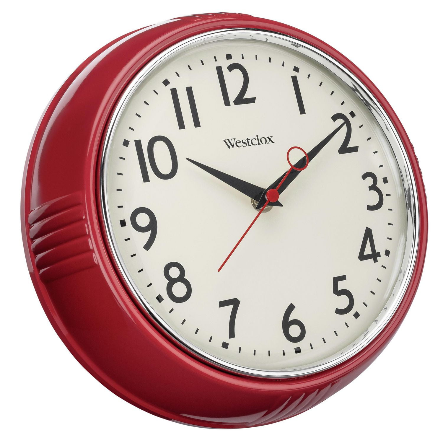 Westclox Horloge Murale Ronde de 9,5 po, Rouge - Modèle 32042RCN