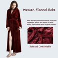thumbnail image 3 of Peignoir Long pour Femmes en Molleton Doux, Peluche Duveteuse, Robe de Chambre Chaude d'Hiver pour Dames, 3 of 7