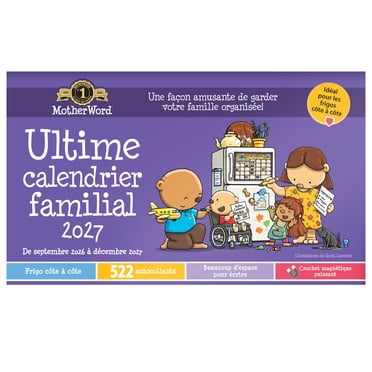 2027 Motherword Magnetic Fridge Wall Calendar, French