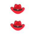 thumbnail image 1 of Decodeary Western Outback Cowboy Hat Channel Inner Cowboy Classic Hat Large Brim Provides red 2Set, 1 of 6