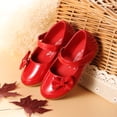 thumbnail image 2 of PMVFHDE Espadrilles pour Tout-Petits Filles Chaussures Décontractées en Cuir Chaussures de Mode Performance Chaussures d'Étiquette Chaussures Rouge,5-5,5 Ans, 2 of 7