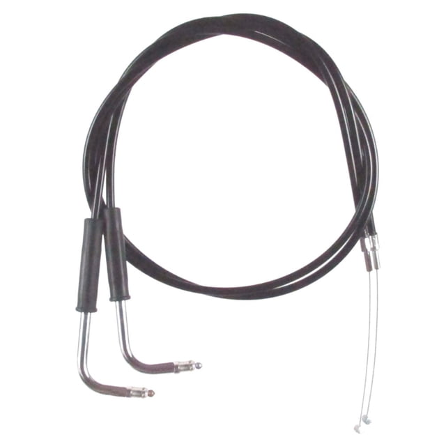 Black Vinyl Coated Throttle Cable Set for 1996-2005 Harley Dyna Super Glide & Low Rider models - HC-0332-0138-FXD