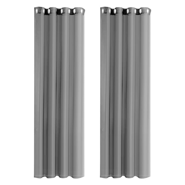 Mistaha 2 Pcs Rideau Moderne Simple Imperméable Couleur Unie Trilon Transparent Perforé anti-UV Tissu de Rideau