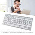 thumbnail image 3 of Keyboard Bilingual Super Slim Cordless Keyboard Comfortable for PC Laptop Tablet User Friendly Ergonomic Design Silver, 3 of 7