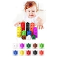 thumbnail image 1 of 1PC Graphics Math Link Cubes Baby Geometric Counting Cubes Snap Blocks, 1 of 7