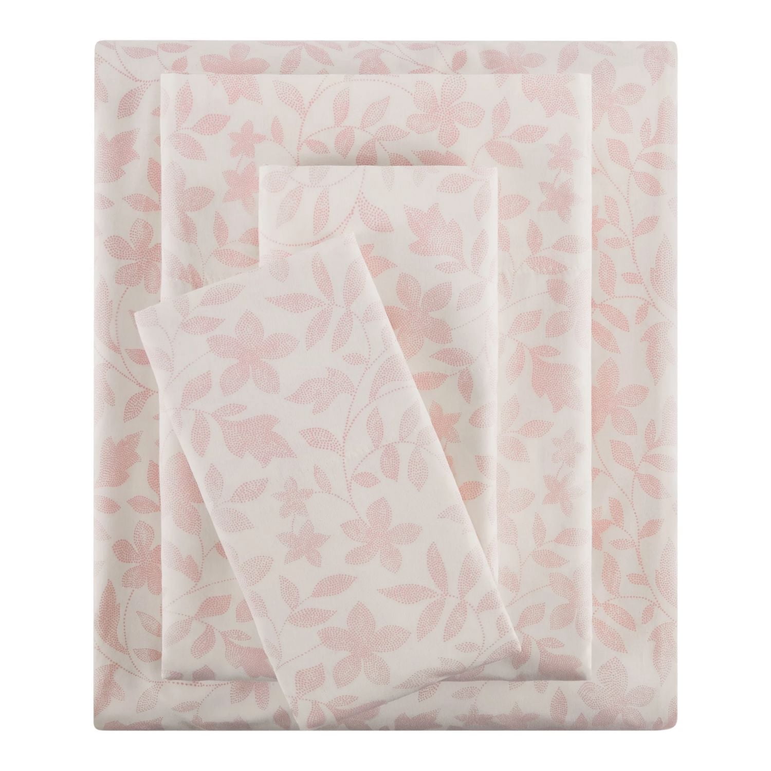 Parure de lit 4 pièces Mainstays en mélange de coton 300 nombre de fils à motif floral et CVC, pour lit double (adulte)