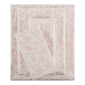 Mainstays 4-Piece 300 Thread Count Floral- CVC Cotton Blend Bed Sheet Set, King (Adult)