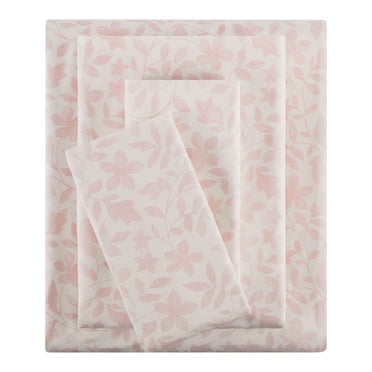 Mainstays 4-Piece 300 Thread Count Floral- CVC Cotton Blend Bed Sheet Set, Twin (Adult)