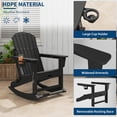 thumbnail image 4 of YUSAZENS Rocking Adirondack Chairs - Folding Rocking Chair with Footrest, Outdoor Chair with Retractable Ottoman and Cup Holder Black, 4 of 7
