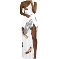 thumbnail image 4 of Lenago Robe de Maternité Grande Taille Mode Décontractée d'Été Sans Manches Imprimée à une Épaule Fendue Robe de Plage d'Été en Liquidation, 4 of 5
