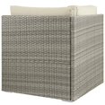 thumbnail image 4 of Modway Repose Rattan & Fabric Patio Corner Chair in Light Gray & Beige, 4 of 4