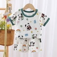 thumbnail image 2 of BOBOGOJP Pyjama 2 Doux à Manches Courtes Ensemble de Pyjama d'Été Extensible Court Vêtement de Nuit Grand (Vert Armée, 2-3 Ans), 2 of 6