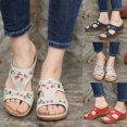 thumbnail image 2 of Embroidery Orthopedic Comfy Flip Flop Sandals Open Toe Summer Outdoor Slippers Wedges Slippers for, 2 of 7