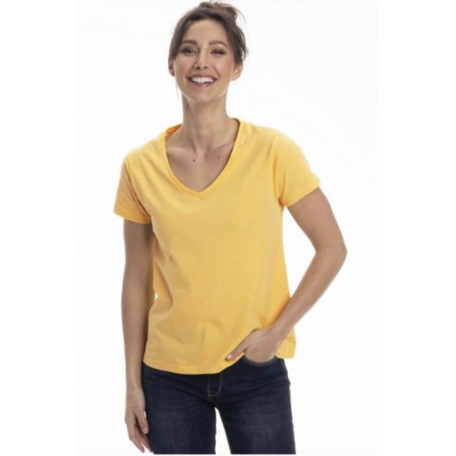 Sierra Socks T-Shirts à Col en V pour Femmes (m, Jaune Doux)