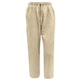 thumbnail image 4 of Timegard Lounge Pants for Women Elastic Waist Drawstring Lightweight Trousers Casual Solid Color Pants, 4 of 6